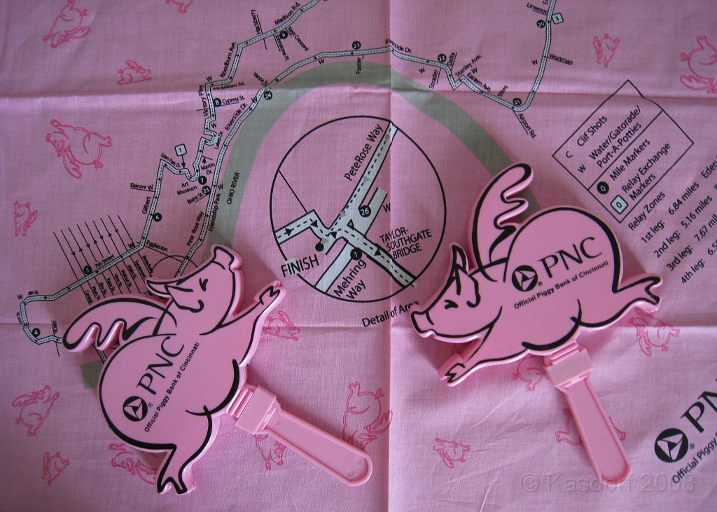 Flying Pig 2009 0176.jpg - You could pick up a pair of "clackers" also... used by the "Grunters" and "Squealers" out on the course to make a lot of noise!